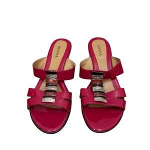 Merona Women's Fuchsia Sandals with Silver Accents
